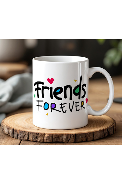 BB TRADE Friends Forever Designed White Ceramic Printed Mug 330ml