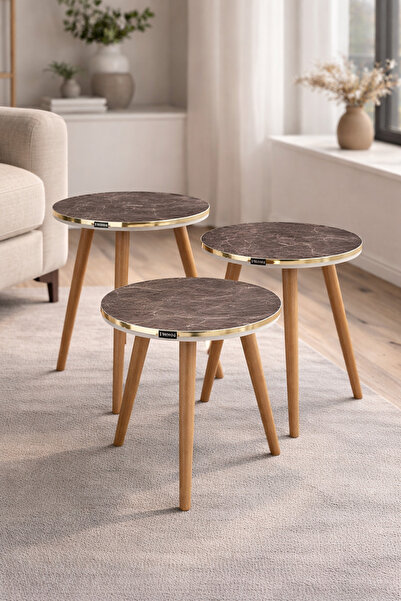 TrentonGCC 3-Piece Round Coffee Tables Multicolour 48x37/45x37/38x37cm