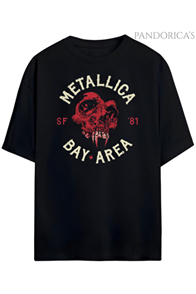 Grafftee Clothing Tricou unisex din bumbac cu imprimeu Metallica Design Pando...