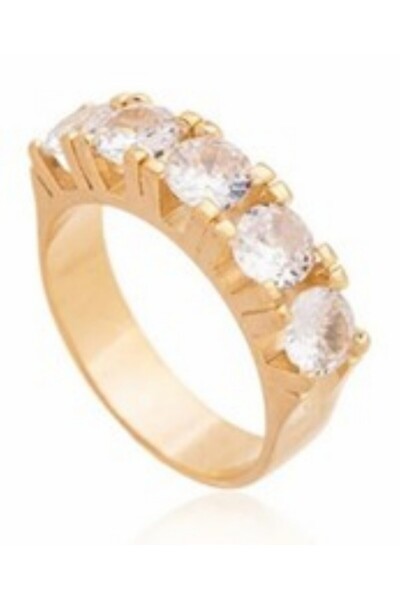 Generic خاتم من الفضة الإسترليني عيار 925 مطلي بالذهب عيار 18 قيراطاً للنساء