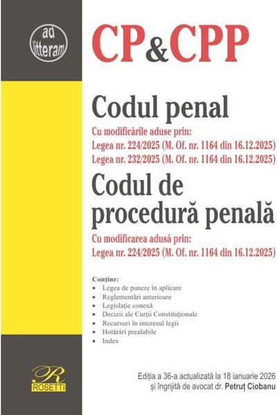 Editura Rosetti Codul penal si Codul de procedura penala. Editia a