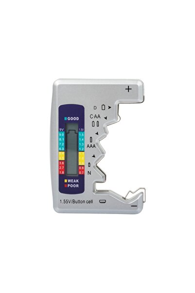 zola Battery tester, with LCD display, grey, 9.3x6.5x1.4 cm