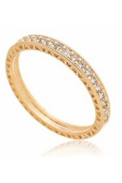 Generic خاتم من الفضة الإسترليني عيار 925 مطلي بالذهب عيار 18 قيراطاً للنساء