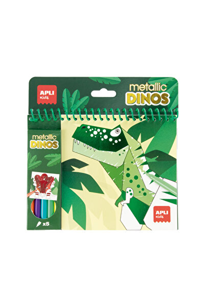 Apli Kids Metallic Dino Coloring Book, Apli Kids, 3 years+