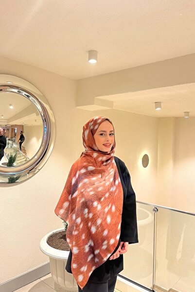 YILDIZ SCARFS Ceylan Bambi Patterned Cotton Soft Shawl