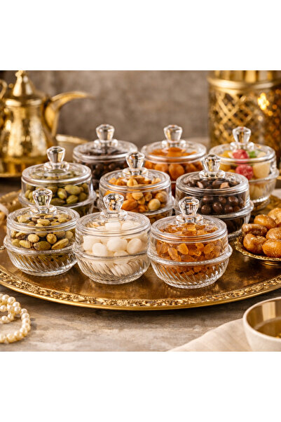 Dania ✨ 12-piece glass serving tin set with elegant lids | Tin size 7.5 x 7 c...