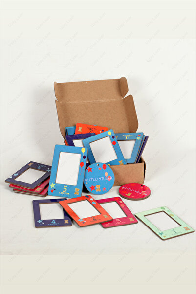 Ahşap mağazası 26 Adet 1-5 Yaş Arası Vesikalık Boy Doğum Günü Hatırası Magnet...