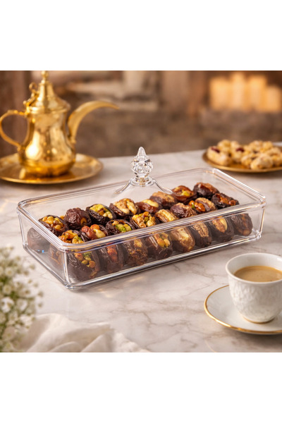 Dania 🍰 Luxury Acrylic serving box with a Sheer lid – dessert storage and di...