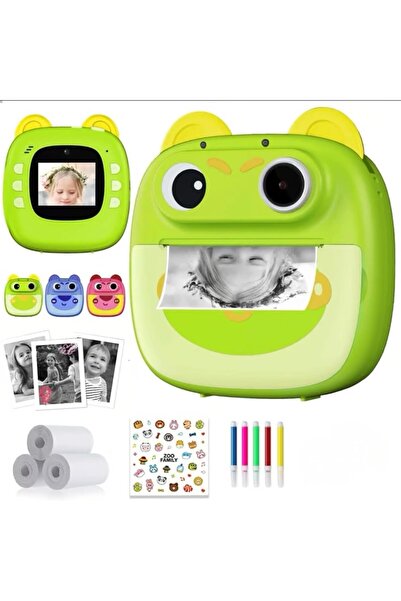 Twisoo لعبة كاميرا طباعة فورية للأطفال، كاميرا رقمية صغيرة عالية الدقة برسوما...