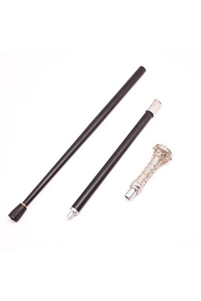 unbranded Fancy Walking Cane – Amber Crystal Handle, Black Stick, Rubber Tip,...