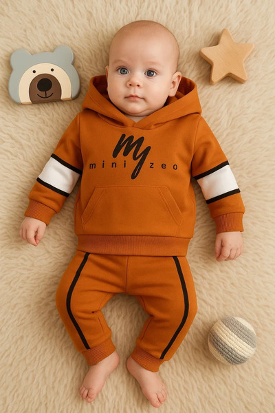DMR Elegance Mini Zeo Patterned Cotton 2-Piece Baby Boy Set