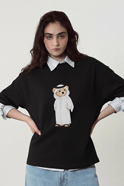 The Champ Clothing Γυναικείο μπλουζάκι oversize Qatari Bear με λευκό στάμπα σ...