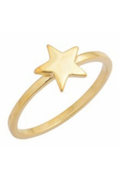 Generic خاتم من الفضة الإسترليني عيار 925 مطلي بالذهب عيار 18 قيراطاً للنساء