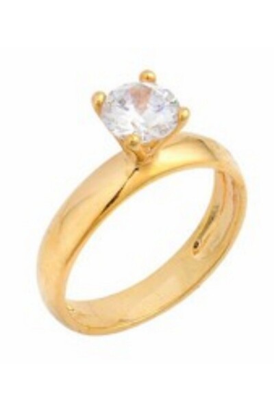 Generic خاتم من الفضة الإسترليني عيار 925 مطلي بالذهب عيار 18 قيراطاً للنساء ...