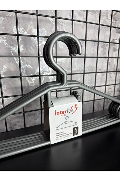 interlife plastik 12-dijelni set sivih vešalica za odeću – debele, izdržljive...