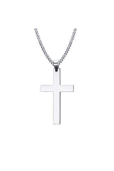 EFAYN.RO Lant cu cruce, model deosebit, argintiu, unisex, EFAYN