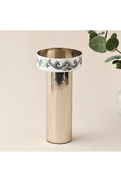 Gia Como Metallic Pillar Candleholder - 9 cms