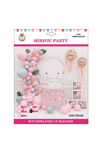 Mirific Party Pink and Purple Decorative Garland Set, 100 pcs