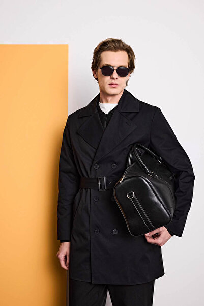 DeFacto Slim Fit Lined Buttoned Black Men's Coat D5528Ax/Bk27