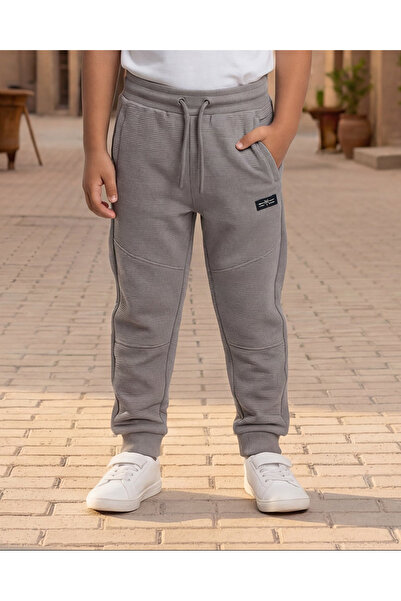 REDTAG Boys Grey Ottoman Active Pants