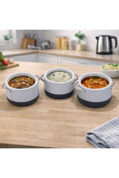 Biki 3-piece thermal food container set, 2000/2500/3000 ml, sky blue color