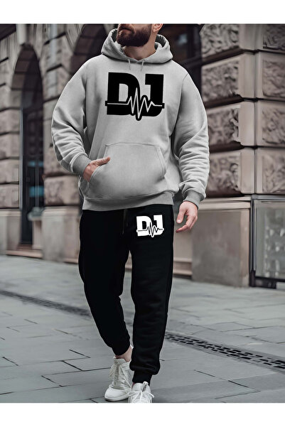 Rayan & Hoor Style Dj printed hooded sweatset - hooded sweatshirt top and bot...