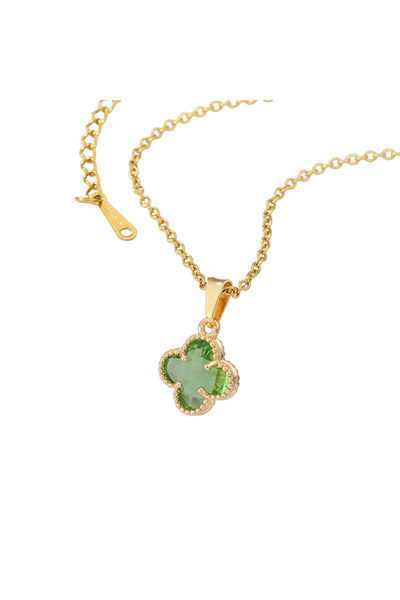 EFAYN.RO Lant dama, pandantiv cu trifoi cu patru foi, model minimalist, regla...