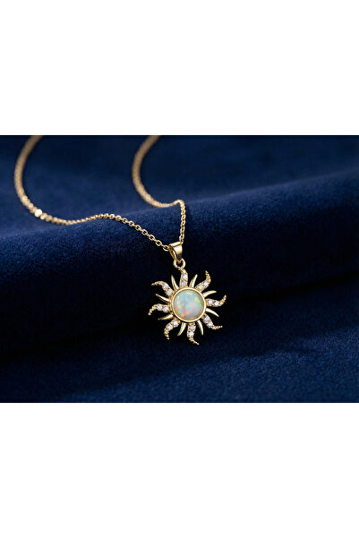 Bluw Jewelry Taşlı Vintage Güneş Kolye