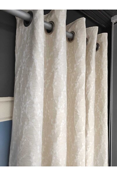 Evcimenhome Țesătură rustică din bumbac (cu căptușeală). Inel metalic cu ochi...