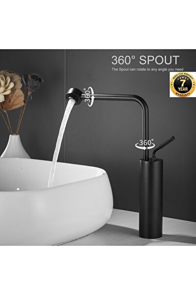 OEM Banyo Çanak Lavabo Bataryası Yeni Model Tasarım Mat Siyah Renk 7 Yıl Gara...
