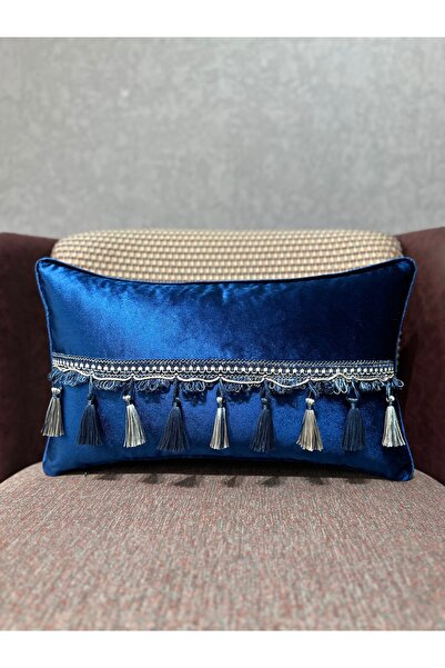 Fabricland Catifea țesută Atlas Albastru Marin cu ciucuri 30X50 DRĂGUȚĂ