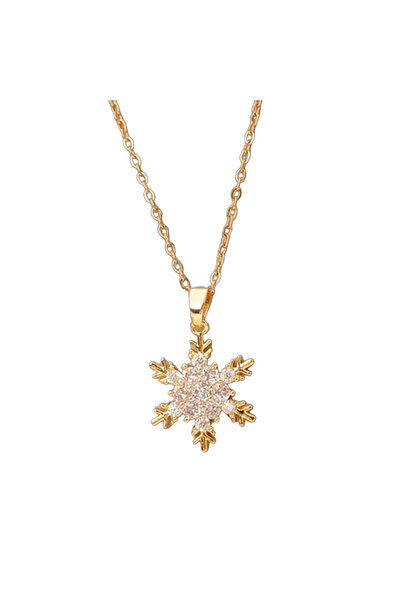 EFAYN.RO Lant dama cu pandantiv, model cu fulg de zapada, tematica iarna de b...