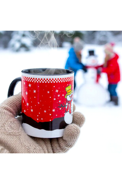 Beyaz Porselen Mug Bardak 330 ml | Kardanadam El Çizimi Özel Tasarım Kupa