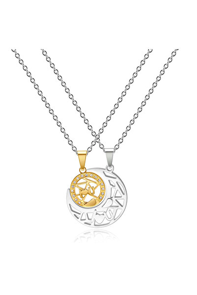 EFAYN.RO Couple chain set, sun and moon, I love you inscription, unisex, EFAYN