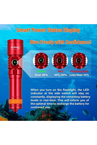 Orcatorch D710 Scuba Diving Light, 3000 Lumens Super Bright Underwater Flashlight with 6 Degrees Nar