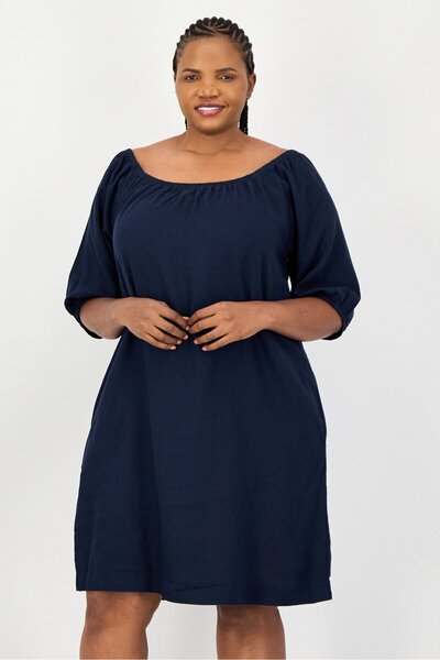 Amara Reya Women Solid Mini Dress, Navy