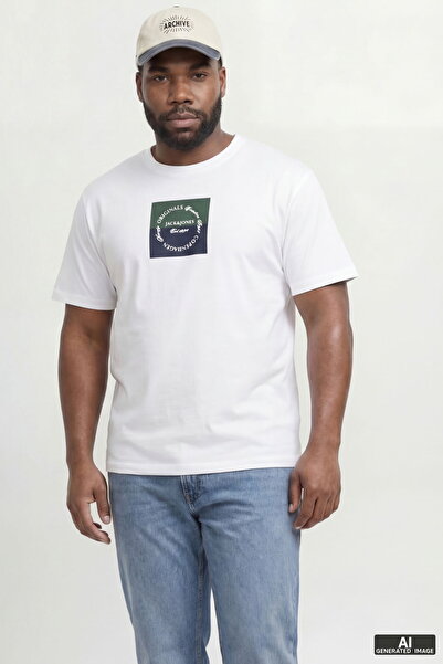 Jack & Jones Plus Size T-Shirt with Chest Logo Print - Catskills