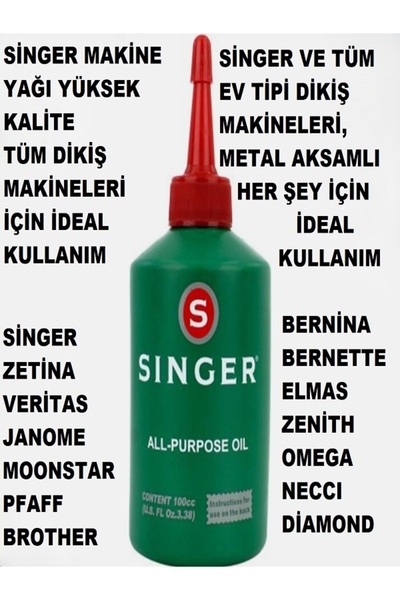 Swart SİNGER ORİJİNAL DİKİŞ MAKİNE YAĞI TÜM EV TİPİ DİKİŞ MAKİNELERİ İÇİN İDE...