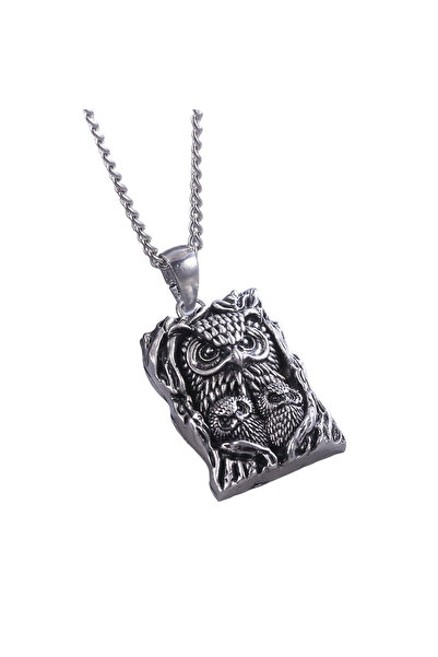 EFAYN.RO Lant, model gotic, pandantiv familie bufnita, detalii multiple, unis...