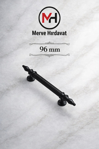 merveuras 96 Mm Siyah Şık Plastik Dolap Çekmece Mobilya Kulp