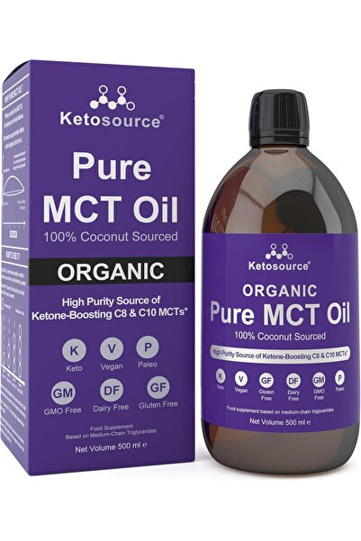 ketosource Pure MCT Oil | 100% Coconut MCT Oil C8 C10 Glass Bottle | High Pur...