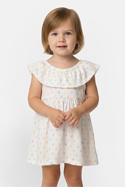 Exer Saucer Toddlers Girl Allover Print Sleeveless Bodysuit Dress, Multicolor
