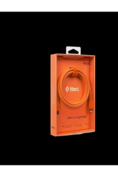 Ttec 2DK60NT USB-C- Lightning Hızlı Şarj Kablosu 120 cm Neon Turuncu