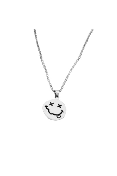 EFAYN.RO Chain, figurine model, funny clown pendant euphoric, unisex, silver,...