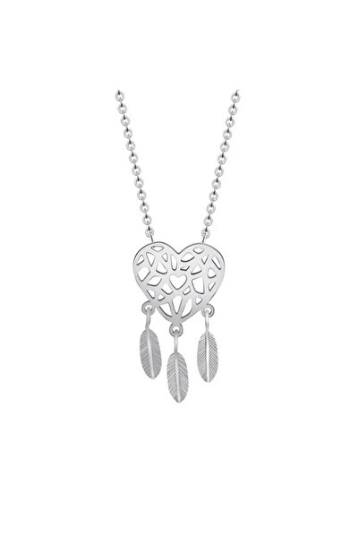 EFAYN.RO Women's chain, heart pendant, dream catcher model, adjustable, silve...