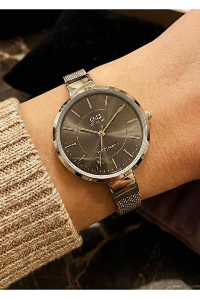 Q&Q Women's Silver Metal Cord Minimal Wristwatch 2 Years Guarantee