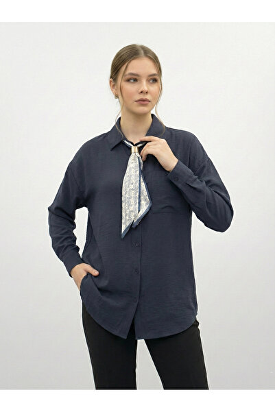 TLG GİYİM Γυναικείο πουκάμισο με υφή υπερμεγέθους κοπής από ύφασμα και λεπτομ...