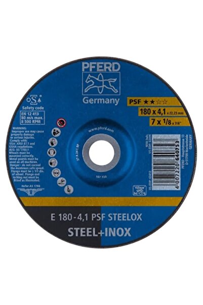 PFERD Disc abraziv PSF STEELOX E 180x4.1x22.23 mm