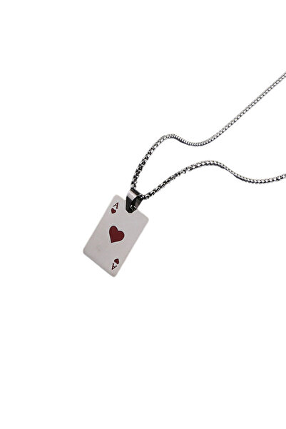 EFAYN.RO Chain, lucky poker model, playing card pendant, unisex, red, EFAYN