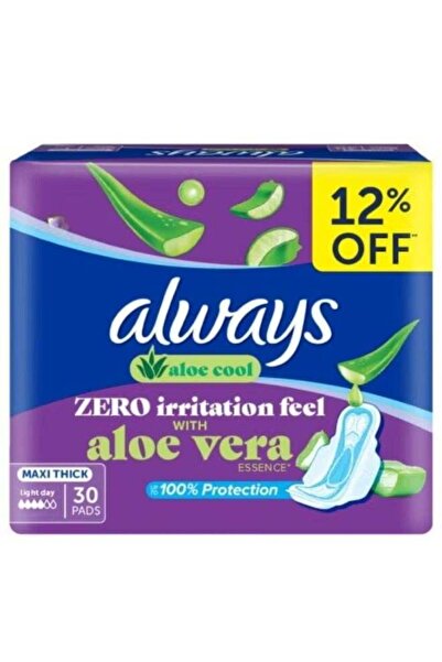 Always Aloe Cool Zero Irritation Feel With Aloe Vera Essence - 30 Pad Count L...